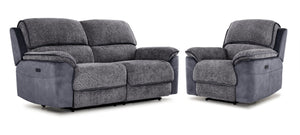 Vandelay Power Reclining Sofa and Chair Set - Blue