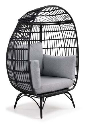Venus Outdoor Stationary Egg Chair - Black, Grey