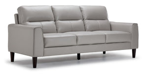 Verissimo Leather Sofa - Silver