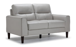 Verissimo Leather Loveseat - Silver