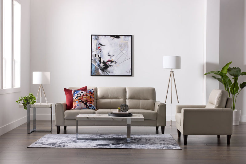 Verissimo Leather Sofa - Silver | Leon's