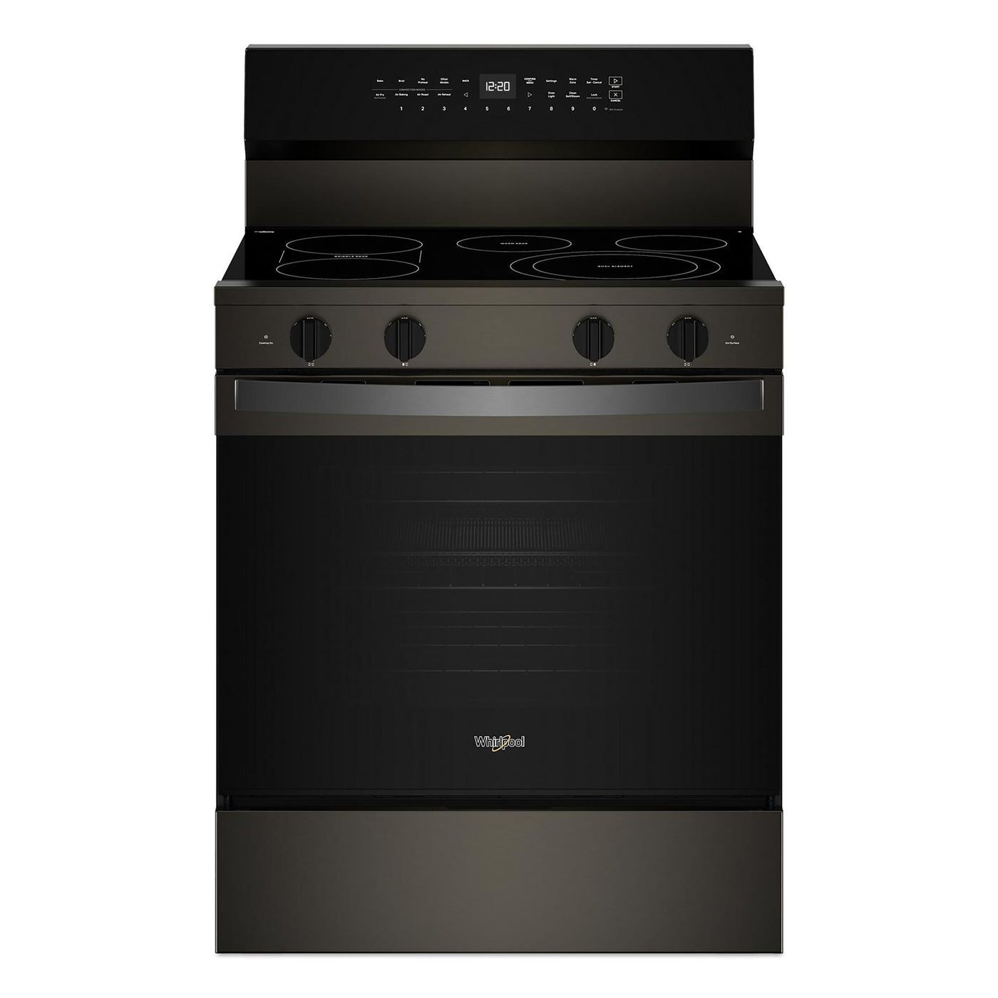 Whirlpool Print Resistant Black Stainless Electric Freestanding Range (5.3 Cu.Ft.) - YWFES7530RV
