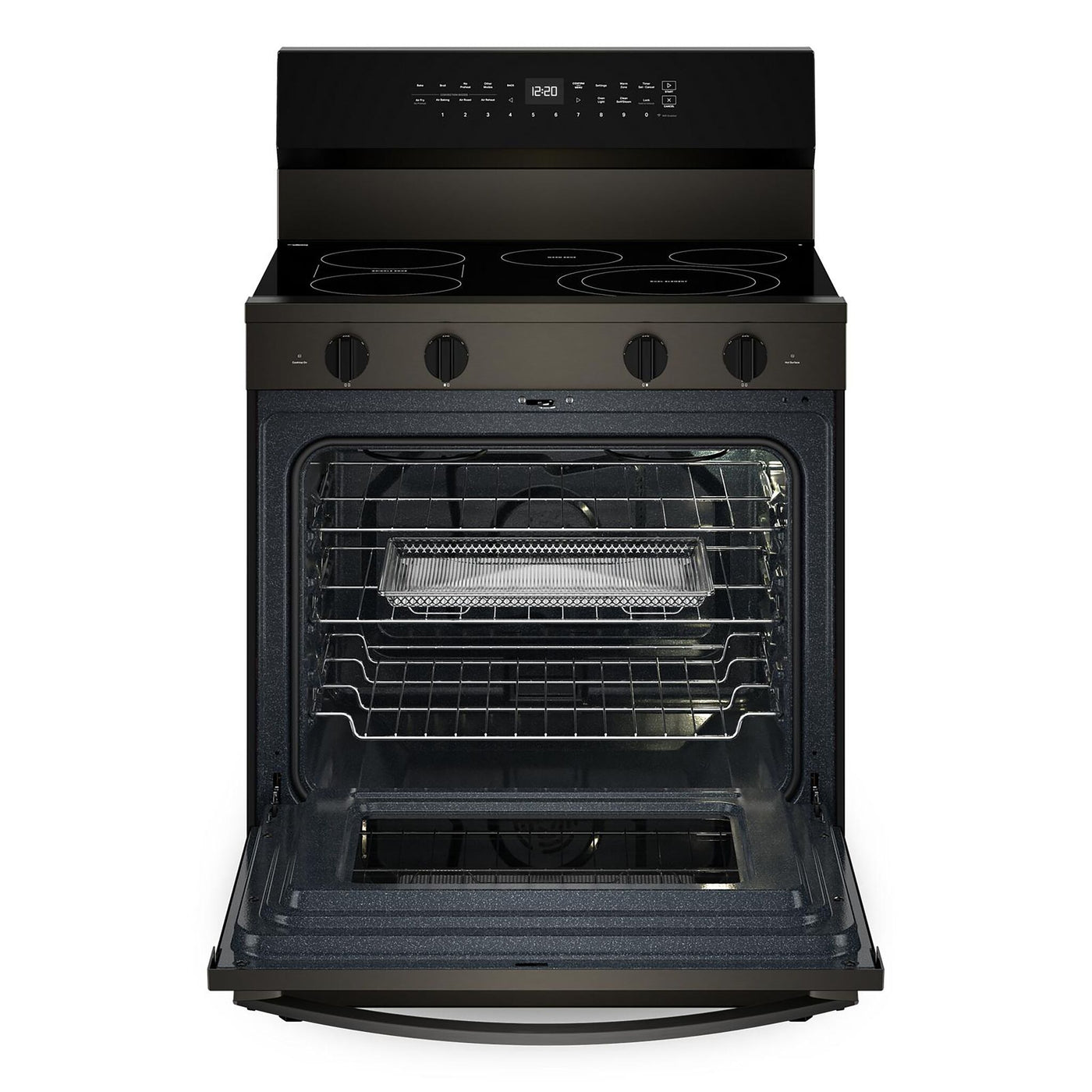 Whirlpool Print Resistant Black Stainless Electric Freestanding Range (5.3 Cu.Ft.) - YWFES7530RV