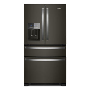Whirlpool 35.75" 24.5 Cu. Ft. Fingerprint Resistant Black Stainless French Door Refrigerator - WRMF3636RV
