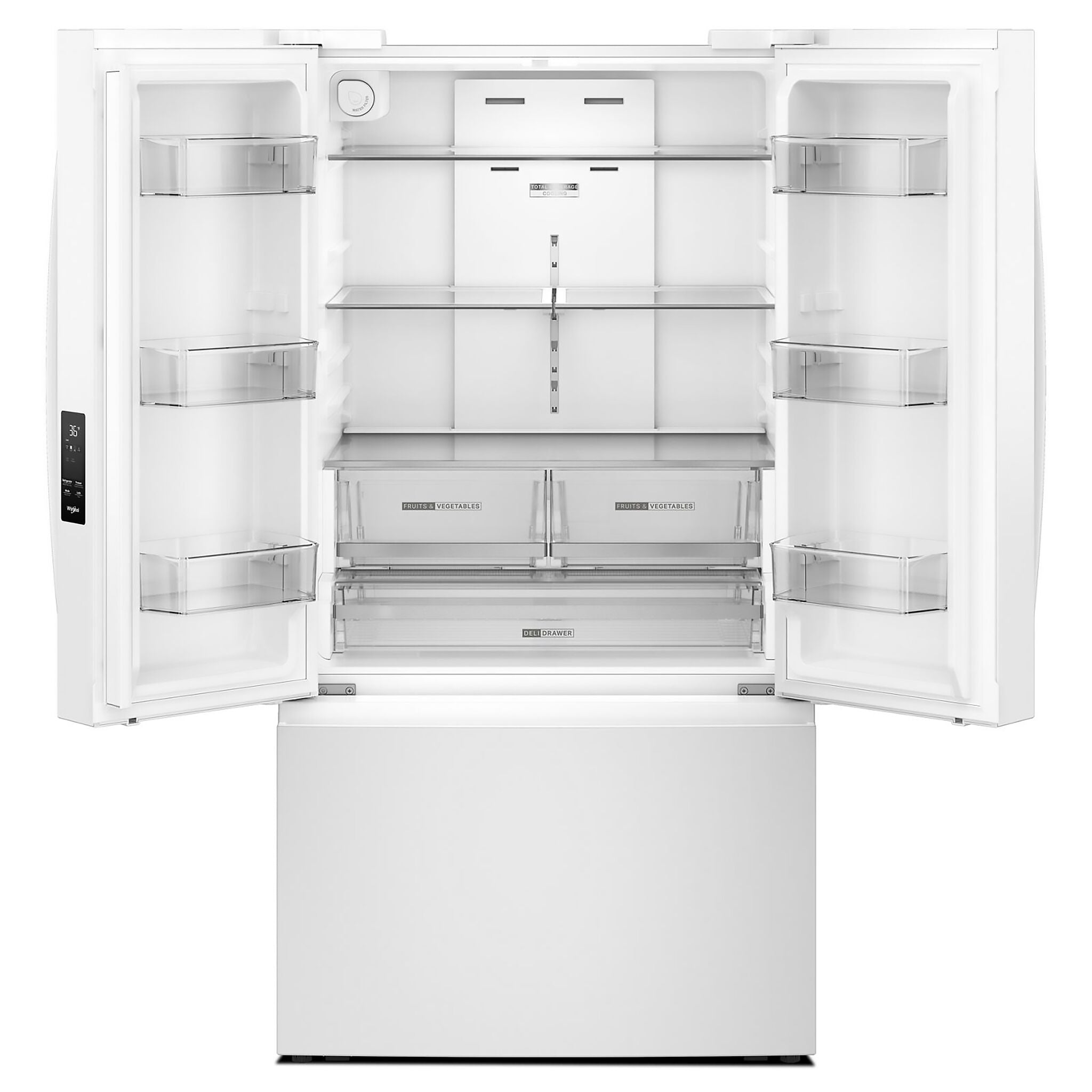Whirlpool 36" 31 Cu. Ft. White French Door Refrigerator - WRFF3136SW