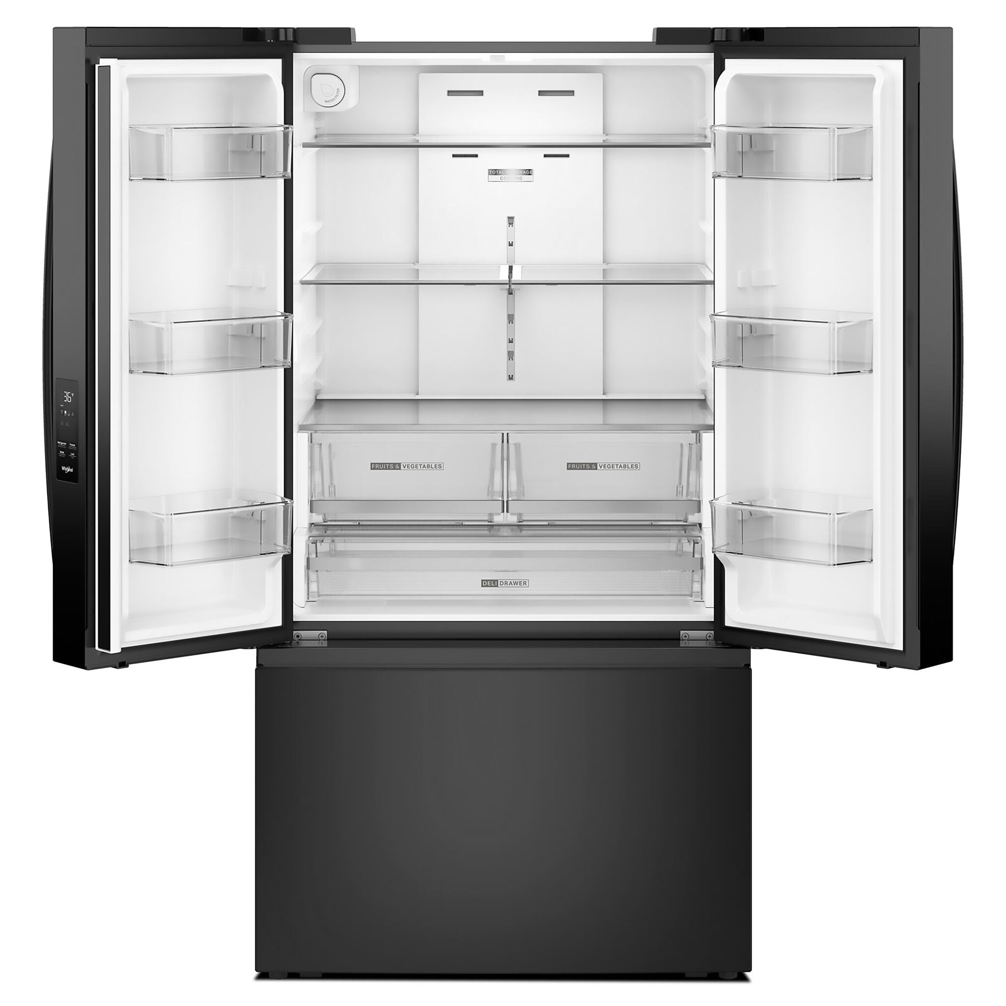 Whirlpool 36" 31 Cu. Ft. Black French Door Refrigerator - WRFF3336SB