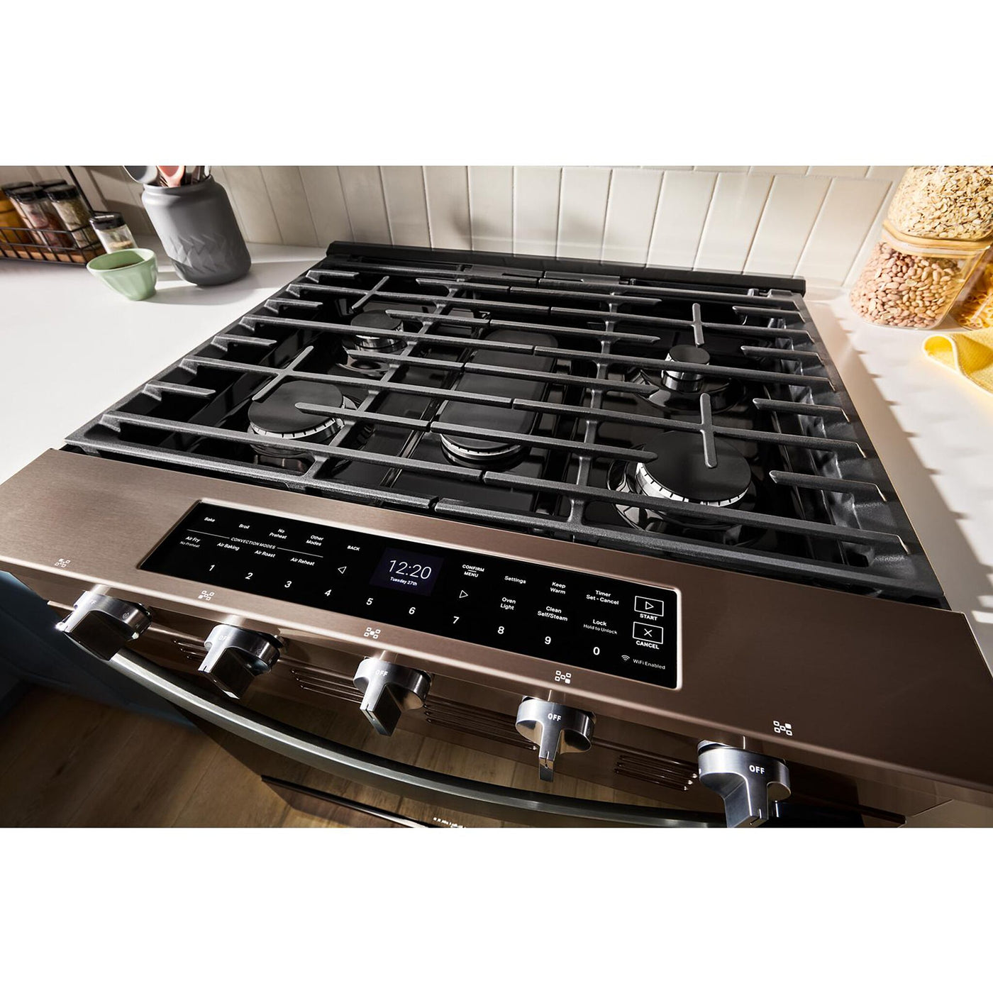 Whirlpool Black-on-Stainless Slide-In Gas Range (5 Cu.Ft.)- WSGS7530RV