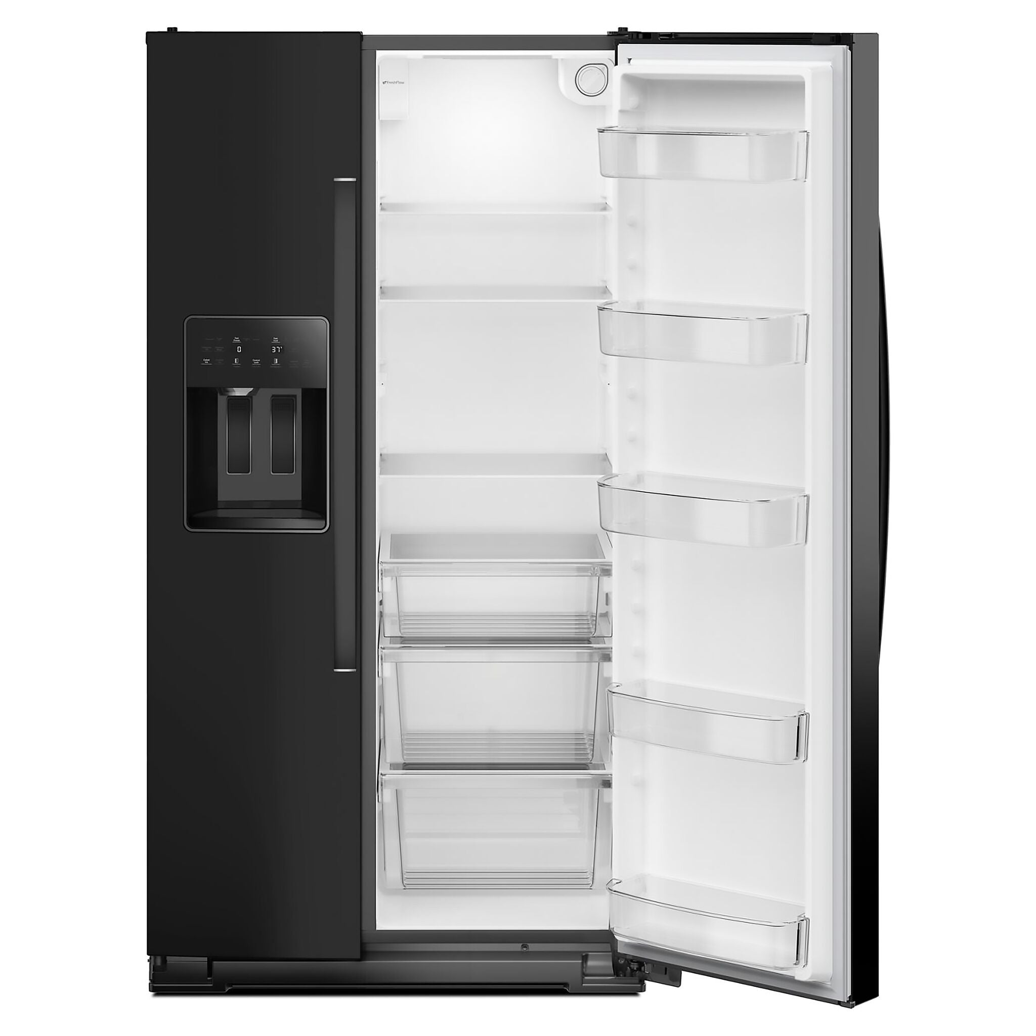 Whirlpool 36" 20.85 Cu. Ft. Black Counter-Depth Side-by-Side Refrigerator - WRSC5536RB