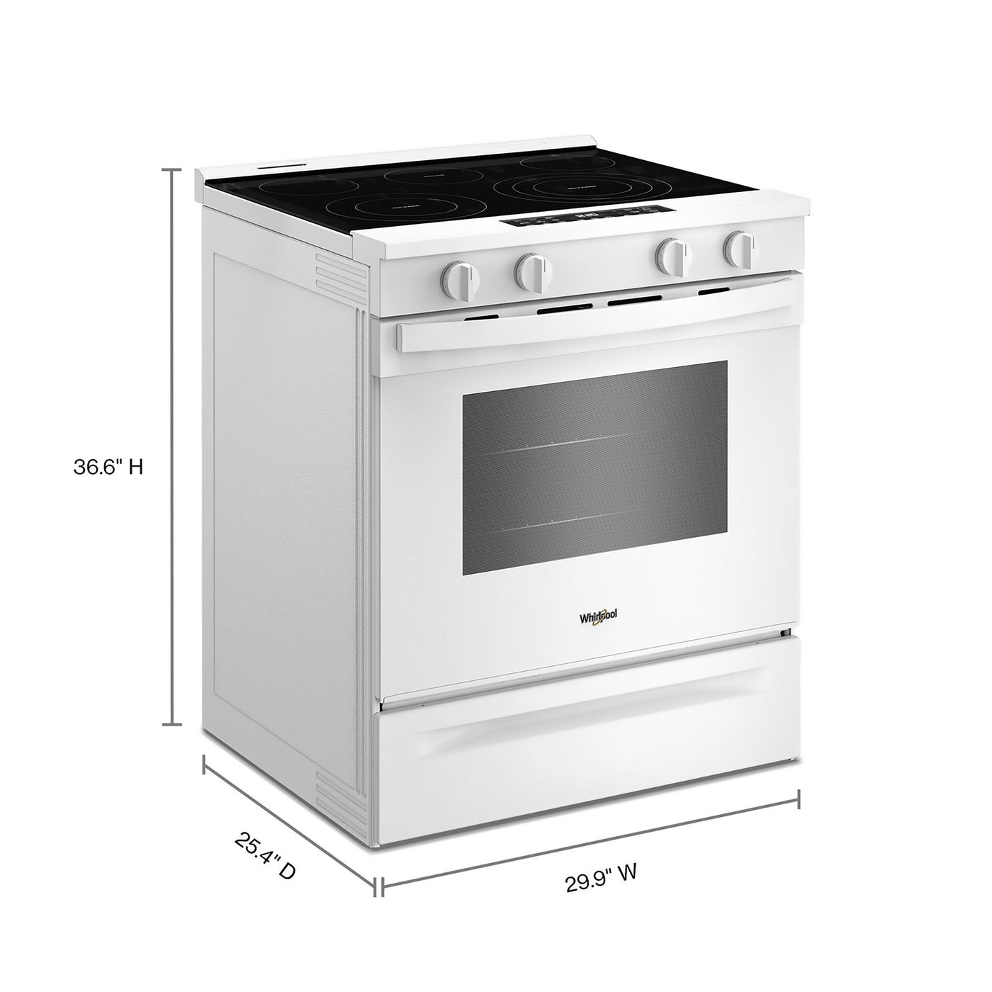 Whirlpool White Slide-In Electric Convection Range (5.3 cu.ft.) - YWSES5030SW