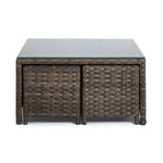 Whispering Pine Outdoor Coffee Table with 2 Ottomans - Dark Grey