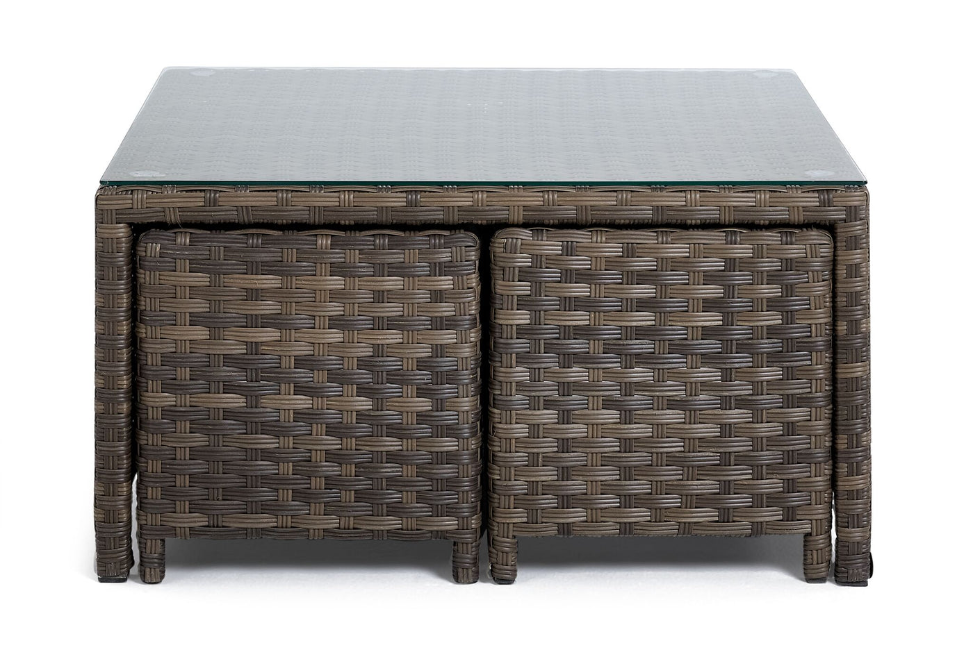 Whispering Pine Outdoor Coffee Table with 2 Ottomans - Dark Grey