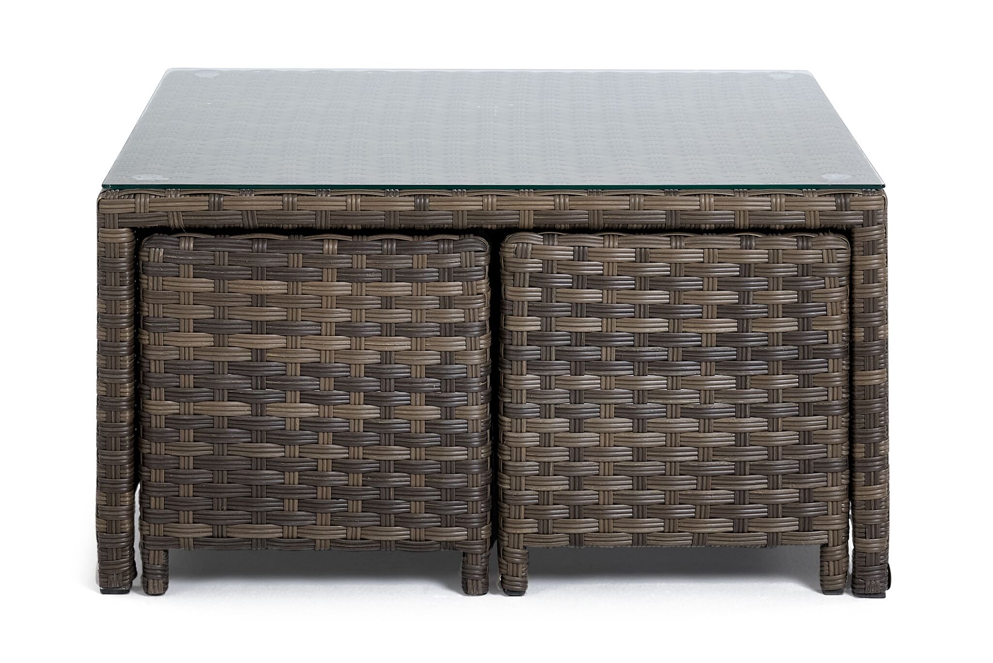 Whispering Pine Outdoor Coffee Table with 2 Ottomans - Dark Grey