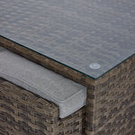 Whispering Pine Outdoor Coffee Table with 2 Ottomans - Dark Grey