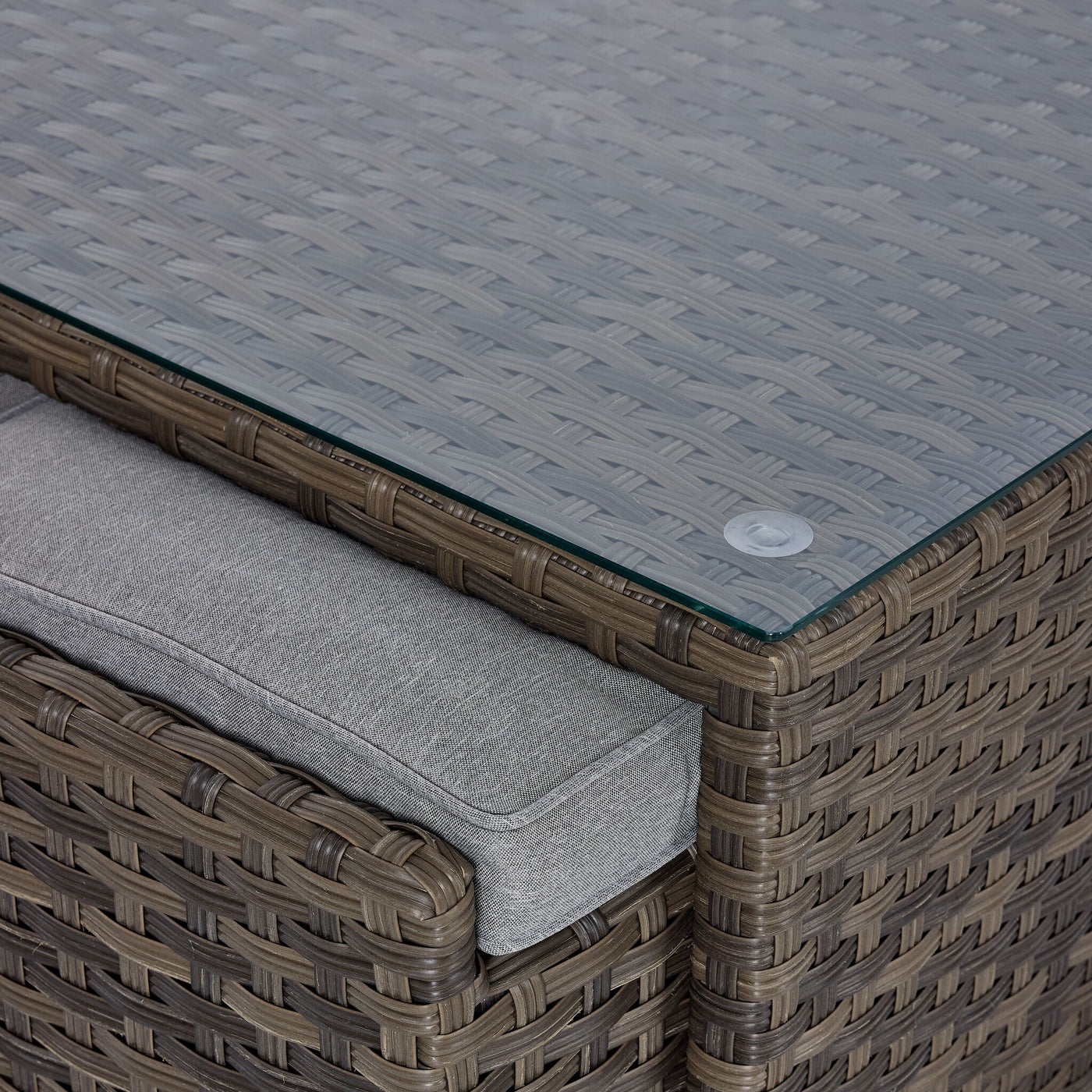 Whispering Pine Outdoor Coffee Table with 2 Ottomans - Dark Grey