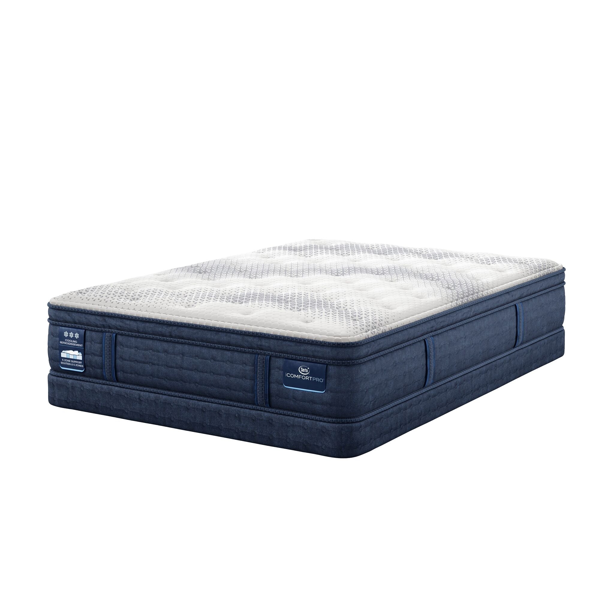 Serta iComfort PRO Whitby Plush Queen Mattress and Low Profile Boxspring Set
