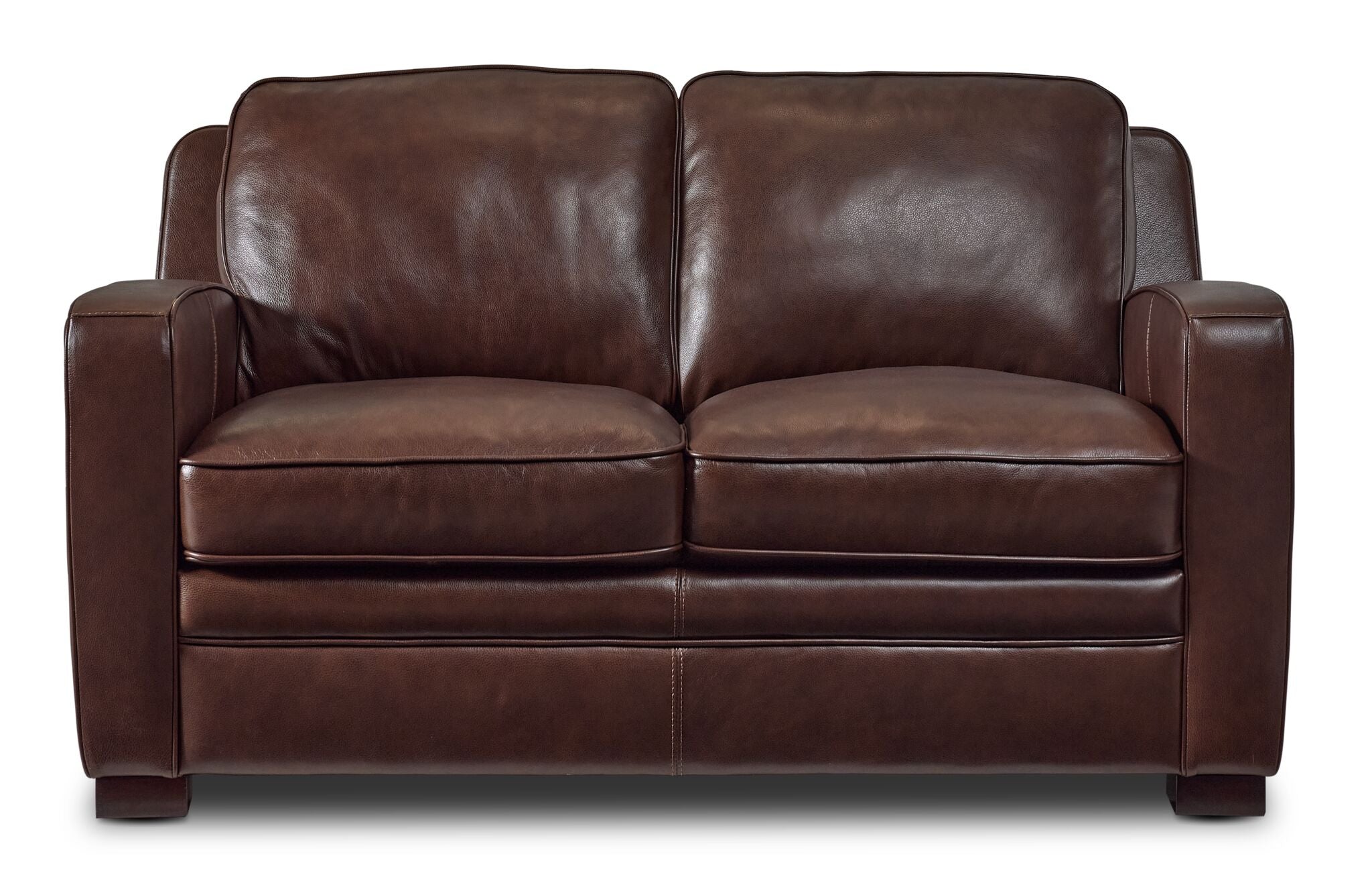 Wilmington Leather Loveseat - Dark Brown