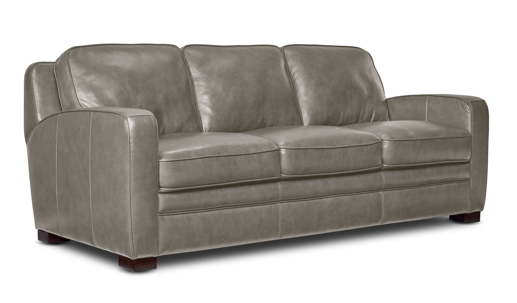 Wilmington Leather Sofa and Chair Set - Light Grey