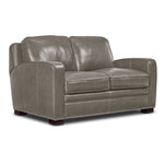 Wilmington Leather Loveseat - Light Grey