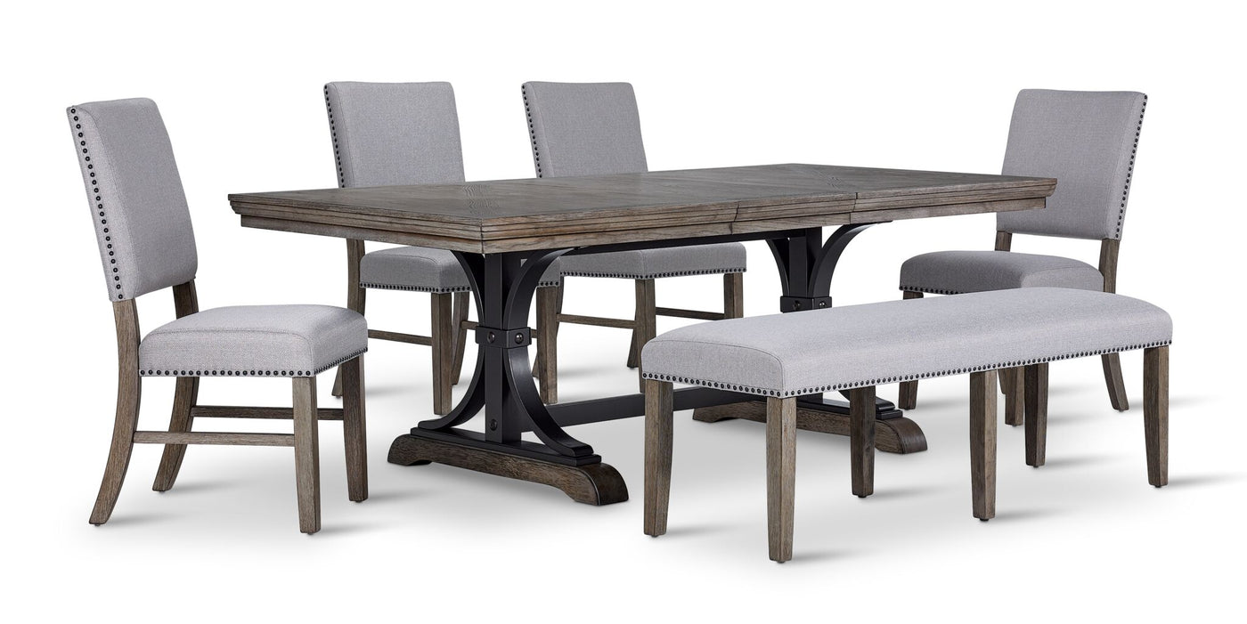 Yorkshire 6 - Piece Extendable Dining set - Warm Grey