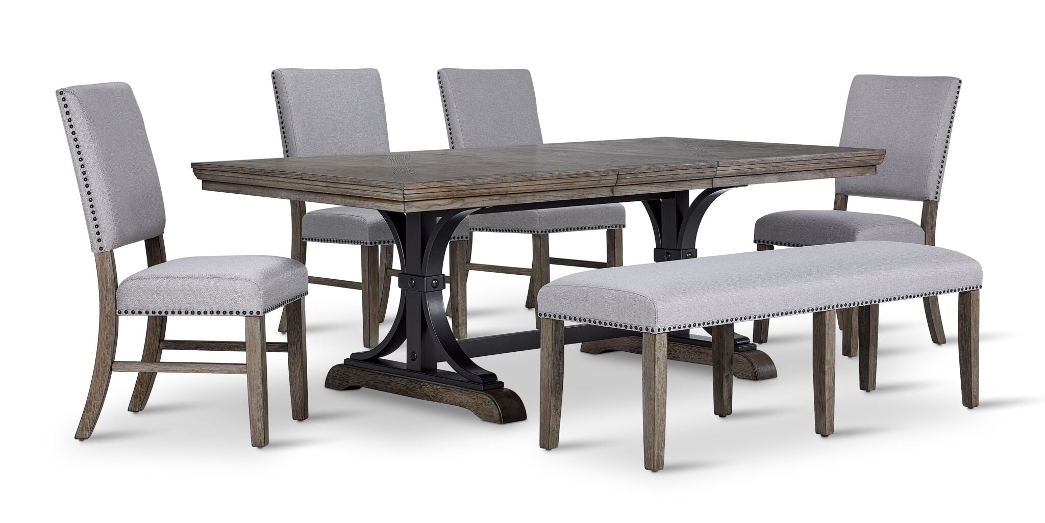 Yorkshire 6 - Piece Extendable Dining set - Warm Grey