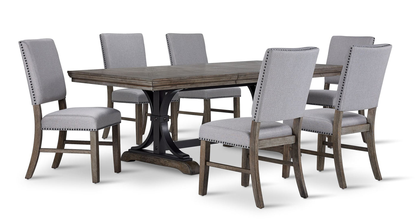 Yorkshire 7 - Piece Extendable Dining set - Warm Grey