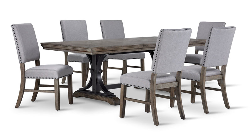 Yorkshire 7 - Piece Extendable Dining set - Warm Grey | Leon's