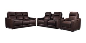 In Harmony - Zeppelin Power Reclining Sofa, Loveseat and Recliner Set - Brown