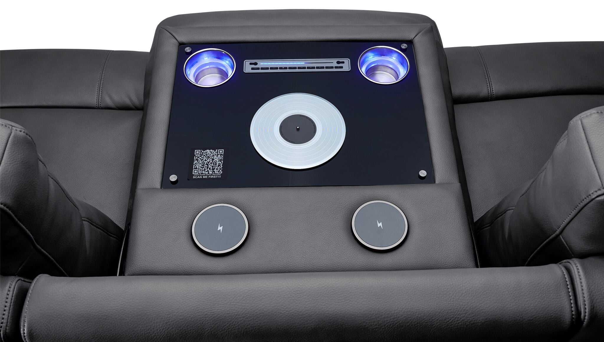 In Harmony - Zeppelin Power Reclining Sofa and Loveseat Set - Dark Grey