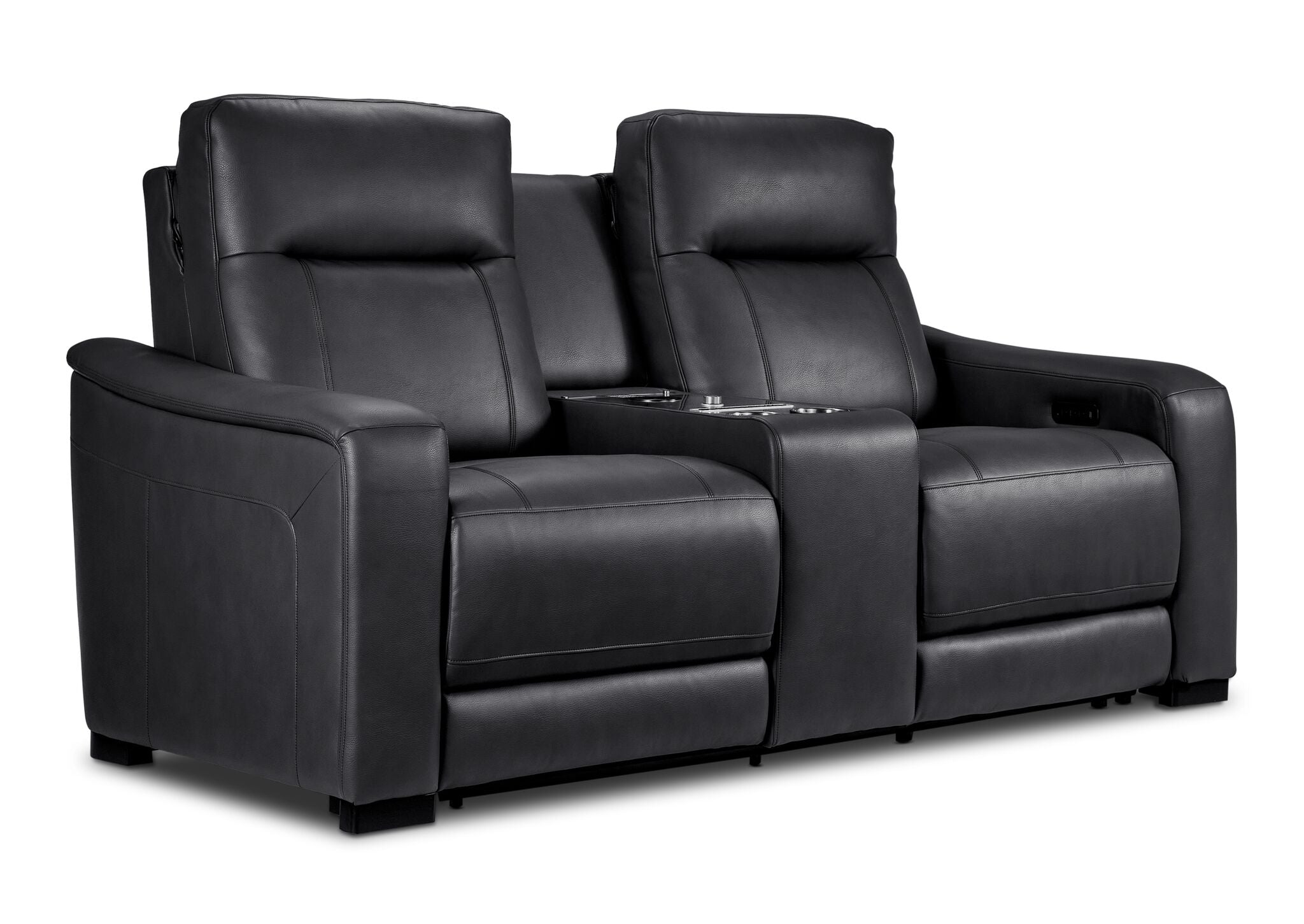 In Harmony - Zeppelin Power Reclining Sofa and Loveseat Set - Dark Grey