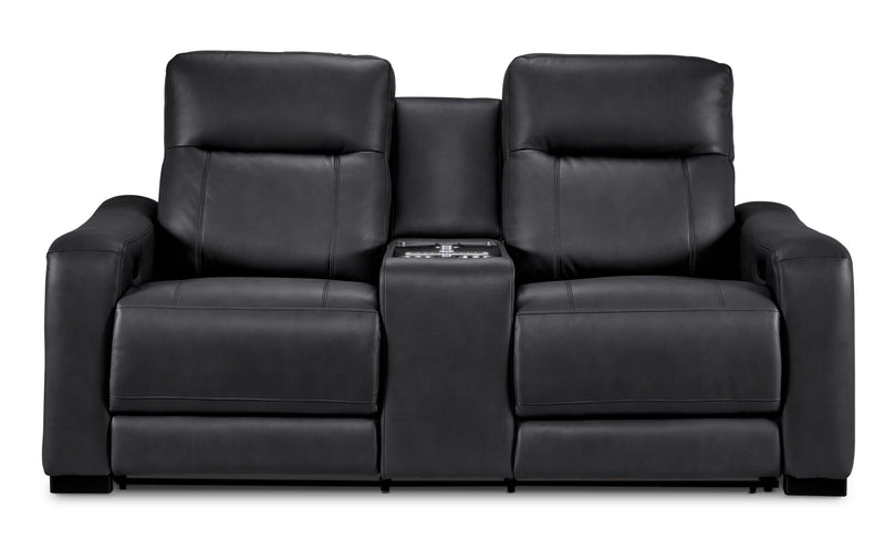 leonoah In Harmony - Zeppelin Power Reclining Loveseat - Dark Grey | Leon's