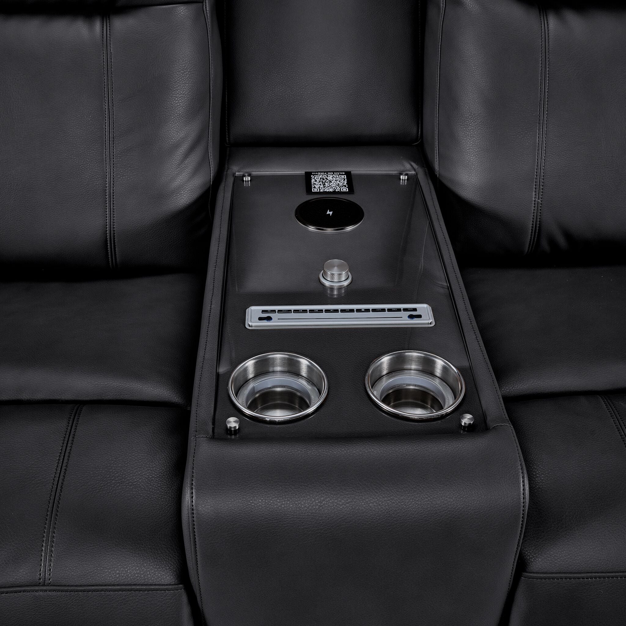 In Harmony - Zeppelin Power Reclining Sofa and Loveseat Set - Dark Grey