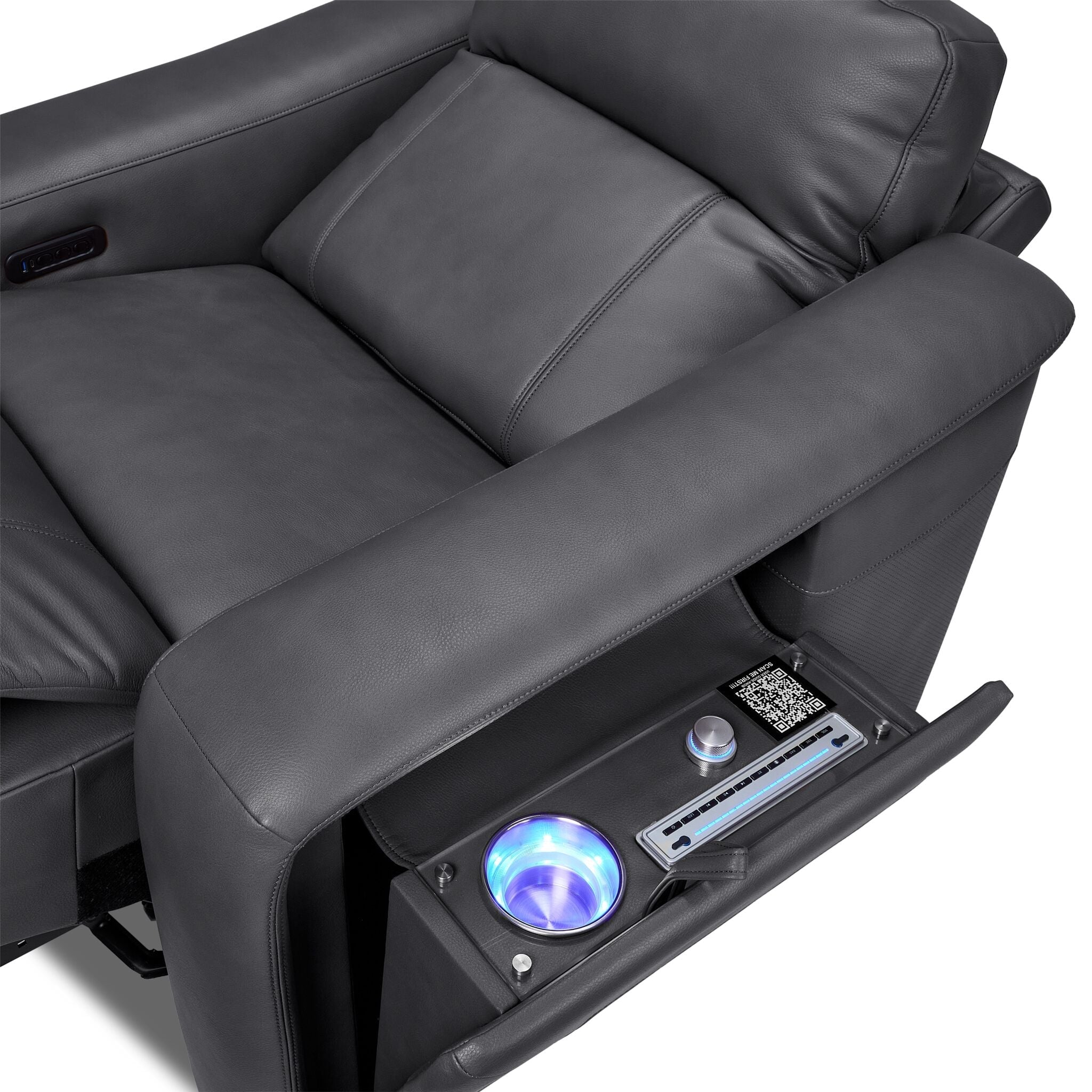 In Harmony - Zeppelin Power Reclining Sofa and Recliner Set- Dark Grey