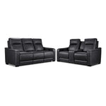 In Harmony - Zeppelin Power Reclining Sofa and Loveseat Set - Dark Grey