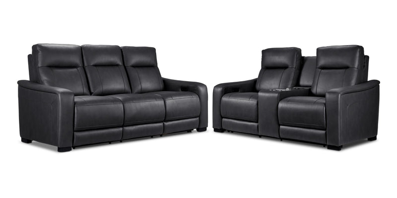 In Harmony - Zeppelin Power Reclining Sofa and Loveseat Set - Dark