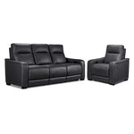 In Harmony - Zeppelin Power Reclining Sofa and Recliner Set- Dark Grey