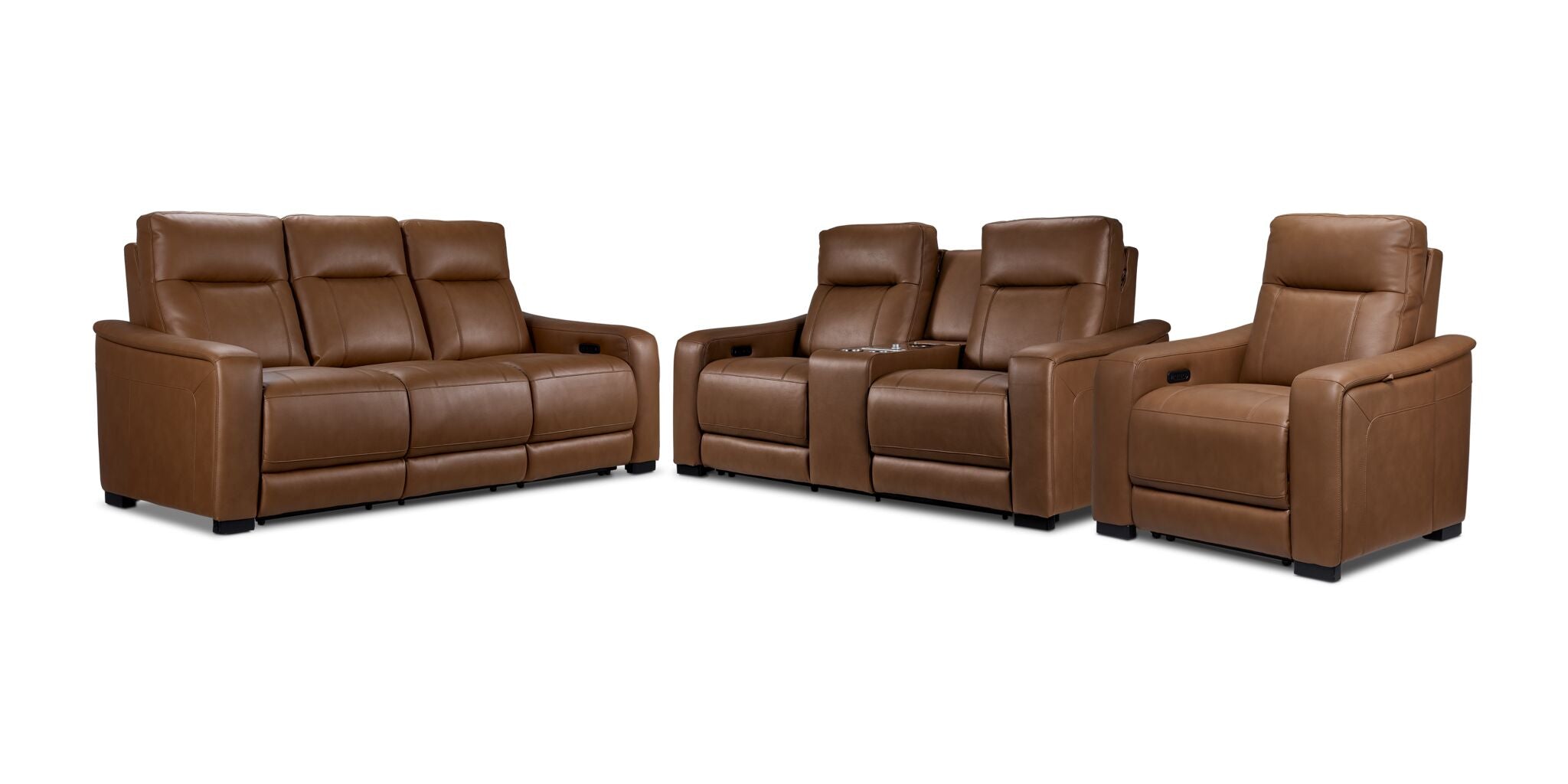 In Harmony - Zeppelin Power Reclining Sofa, Loveseat and Recliner Set - Tan