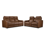 In Harmony - Zeppelin Power Reclining Sofa and Loveseat Set - Tan
