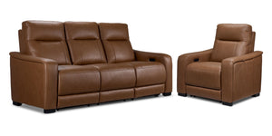 In Harmony - Zeppelin Power Reclining Sofa and Recliner Set- Tan