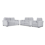 Zoey Power Reclining Sofa, Loveseat and Recliner Set - Snow