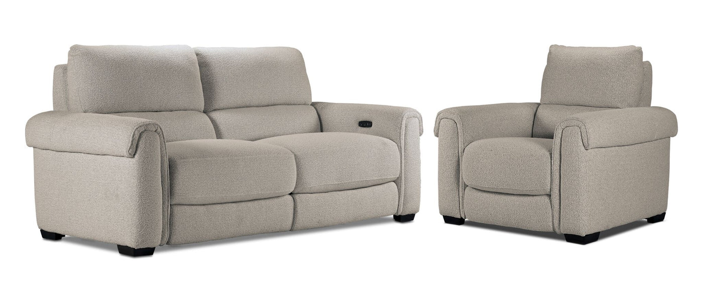 Zoey Power Reclining Sofa and Recliner Set - Birch