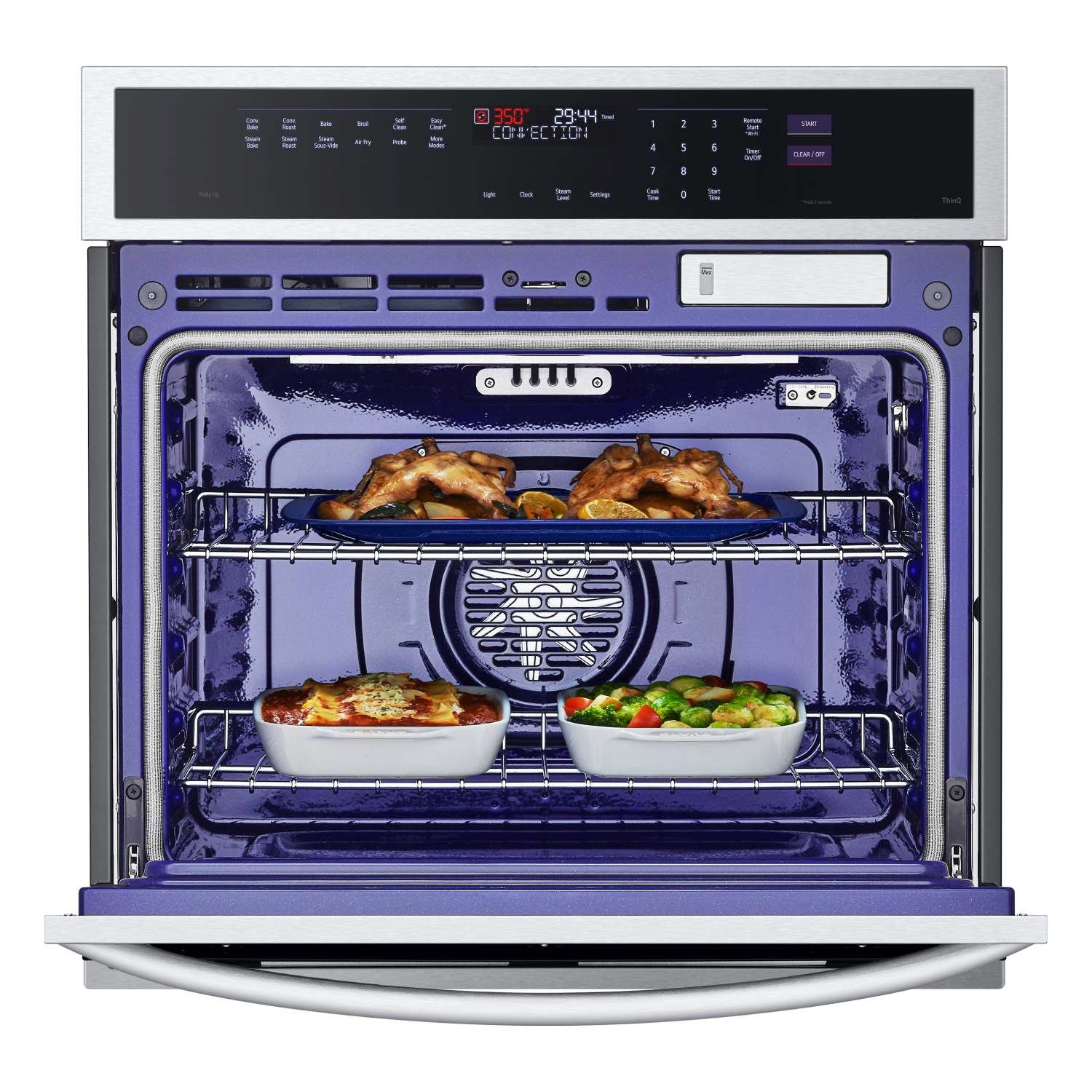 LG Stainless Steel 29.75" Smart Single Wall Oven with
True Convection, InstaView®, Air Fry and
Steam Sous Vide (4.7 Cu. Ft.) - WSEP4727F
