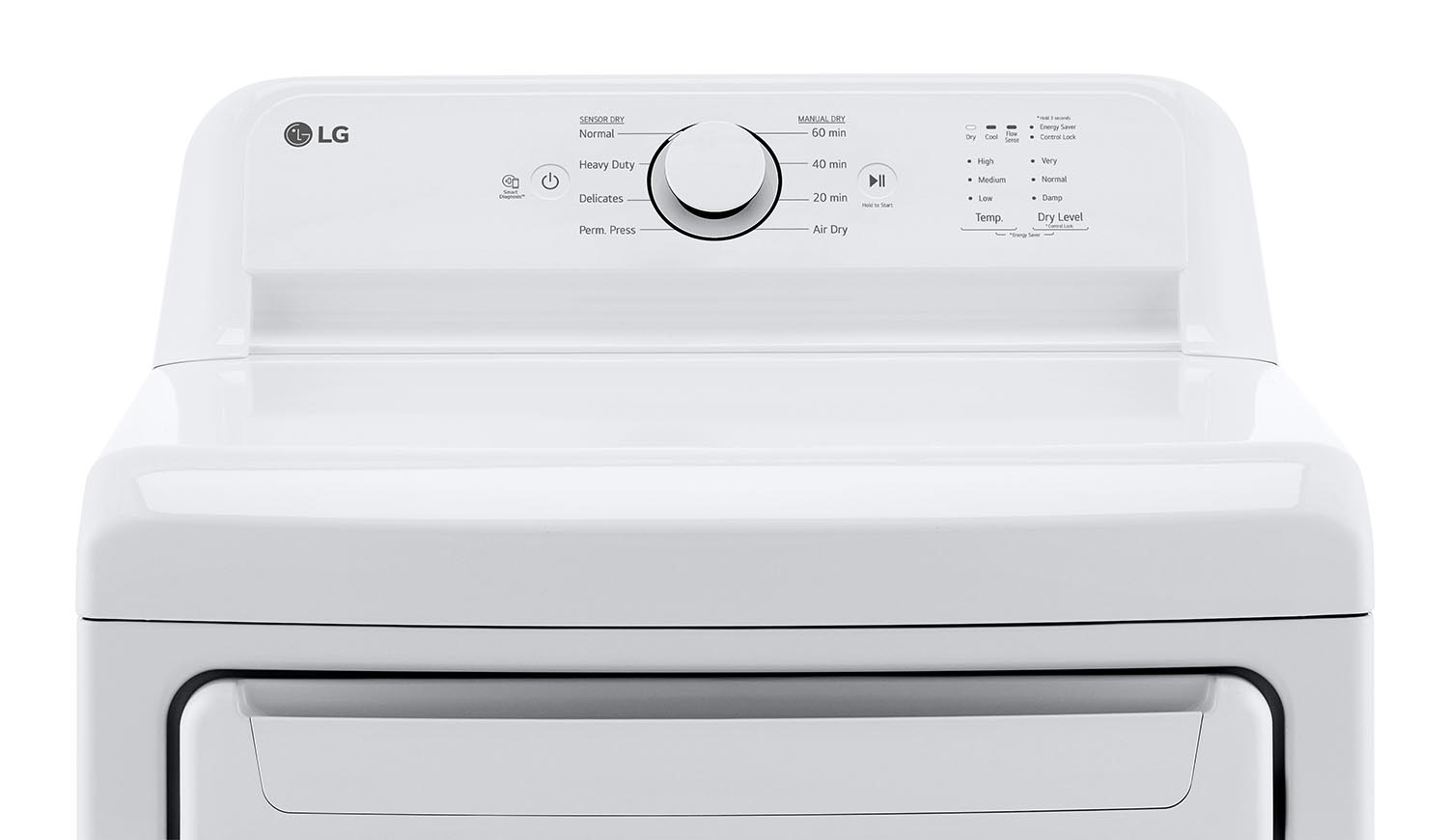 LG White Top Load Washer with Agitator and SlamProof® Glass Lid (4.8 Cu. Ft) & Dryer with Sensor Dry (7.3 Cu. Ft) - WT6105CW/DLE6100W