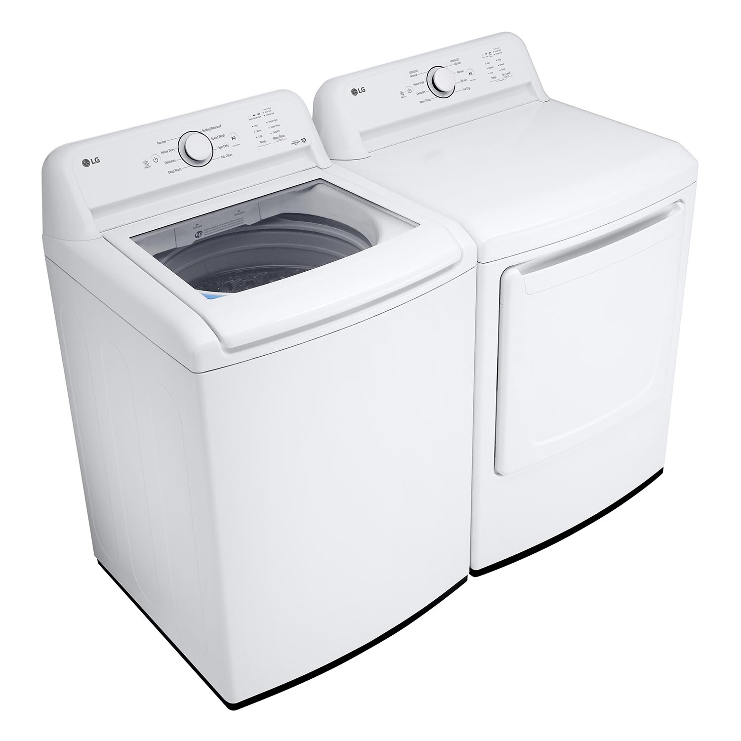 LG White Top Load Washer with Agitator and SlamProof® Glass Lid (4.8 Cu. Ft) -WT6105CW