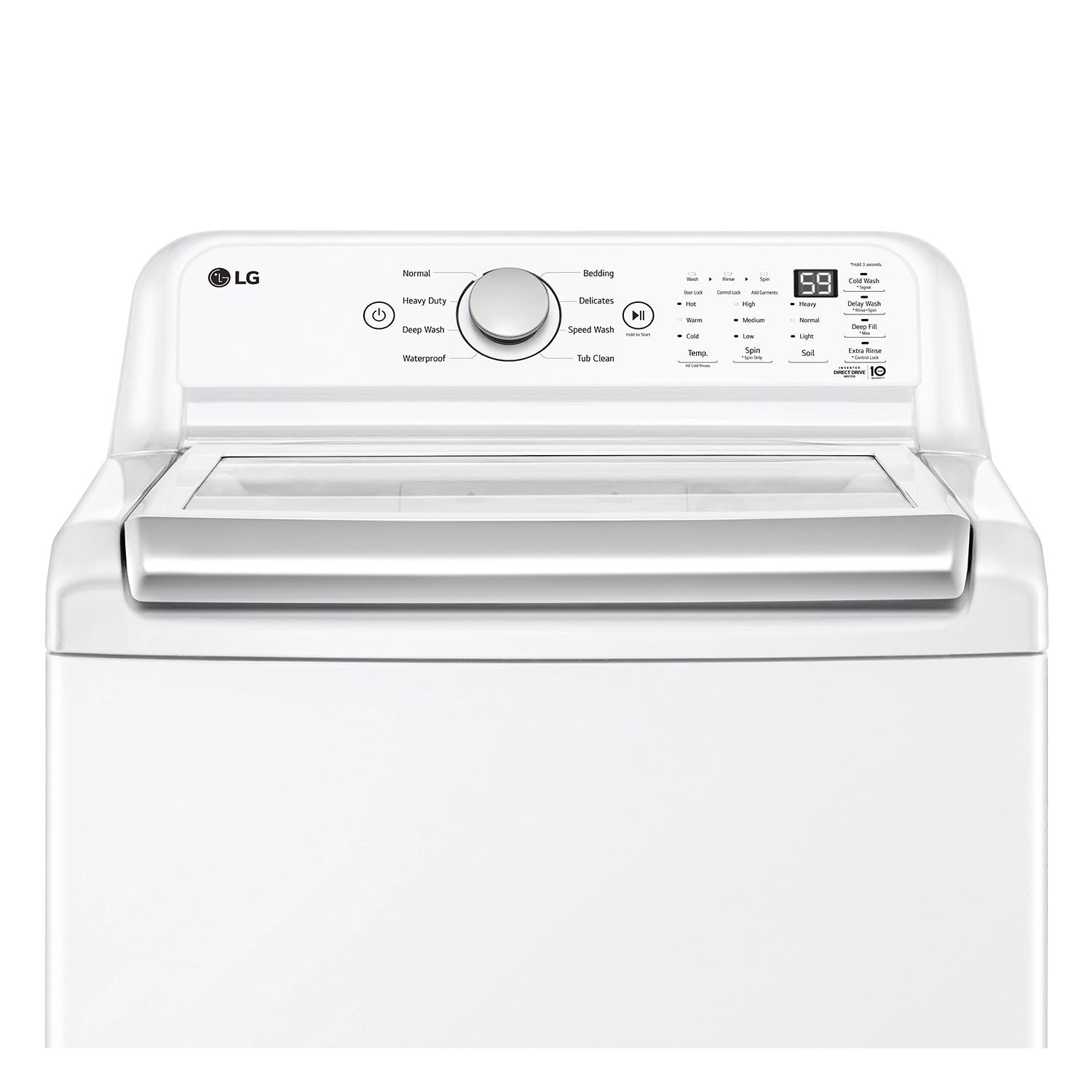 LG White Top Load Agitator Washer with 6Motion™ Technology (5.6 Cu. Ft) - WT7155CW