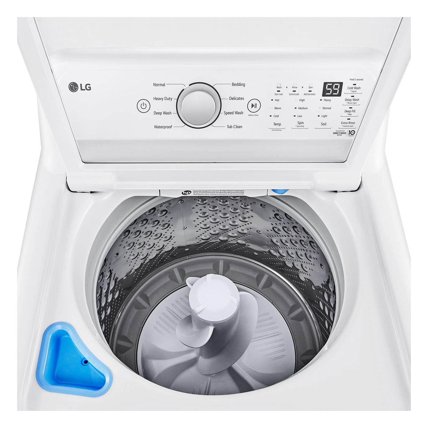 LG White Top Load Agitator Washer with 6Motion™ Technology (5.6 Cu. Ft) - WT7155CW