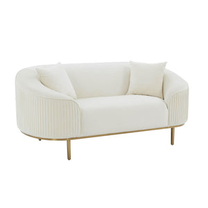 Turni Velvet Loveseat - Cream