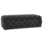 Epsom Velvet Ottoman - Black