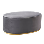 Nerina Velvet Ottoman - Grey