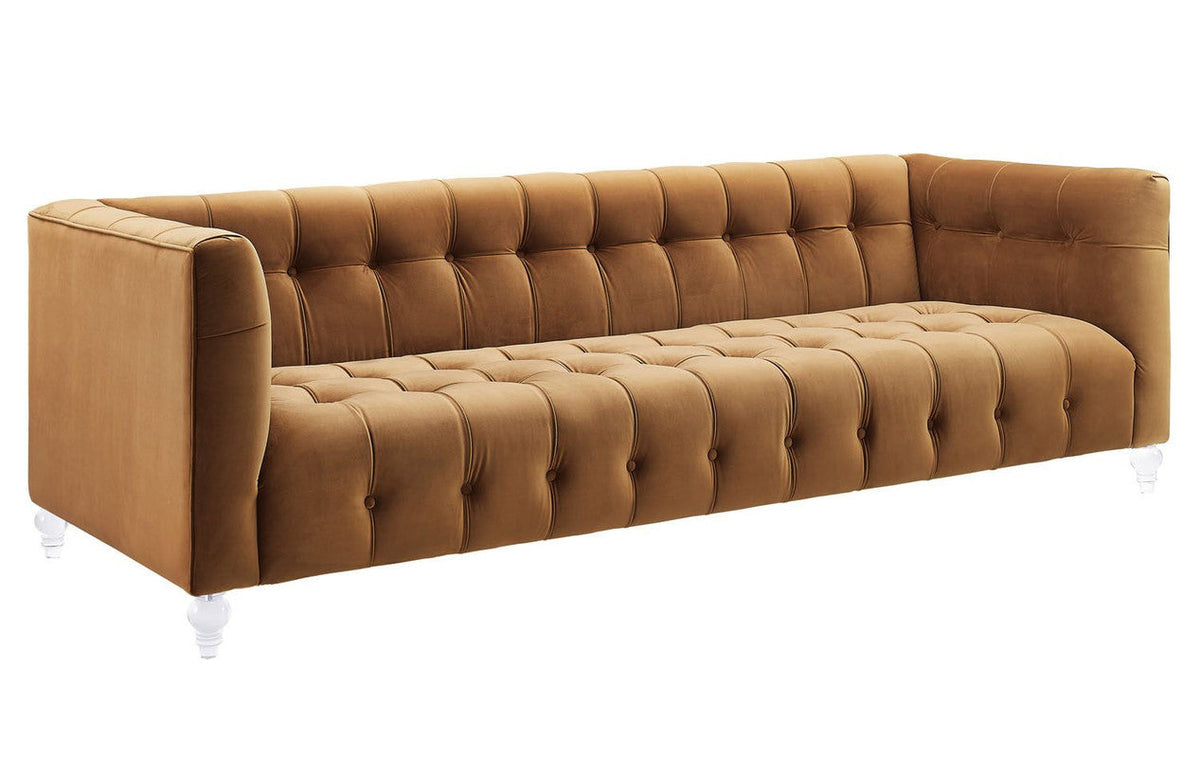 Appolonia Velvet Sofa - Cognac