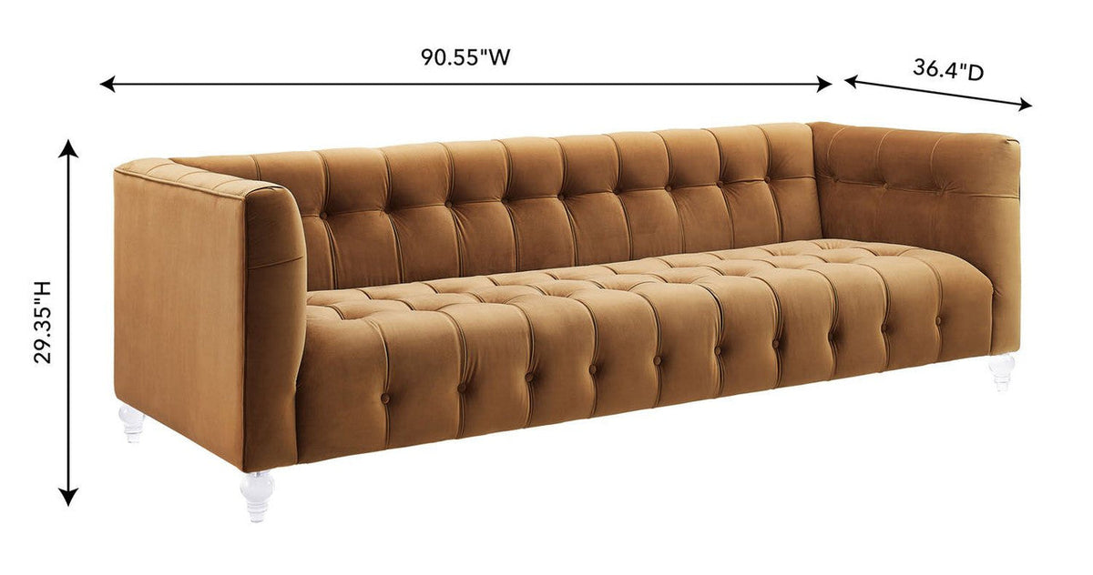 Appolonia Velvet Sofa - Cognac
